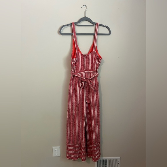 Anthropologie ett:twa Robin Cropped Jumpsuit Red and White Stripe Size Medium - Picture 6 of 7